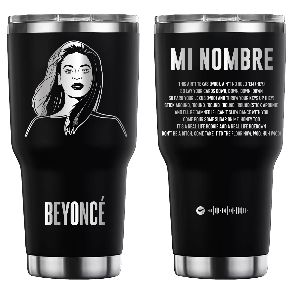 Termo personalizado con diseño de Beyoncé, grabado láser