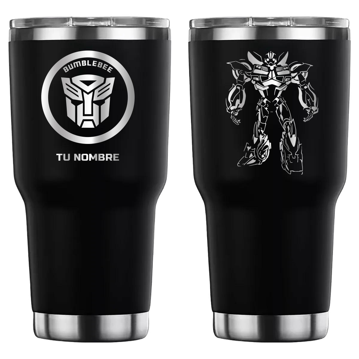 Termo personalizado con diseño de Bumblebee, grabado láser