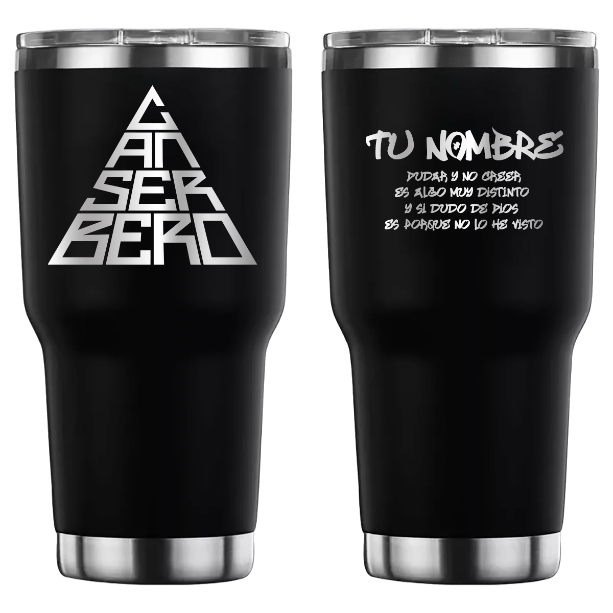 Termo personalizado con diseño de Canserbero, grabado láser