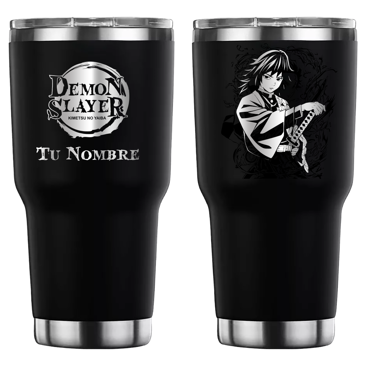 Termo personalizado con diseño de Demon Slayer - Giyu Tomioka, grabado láser