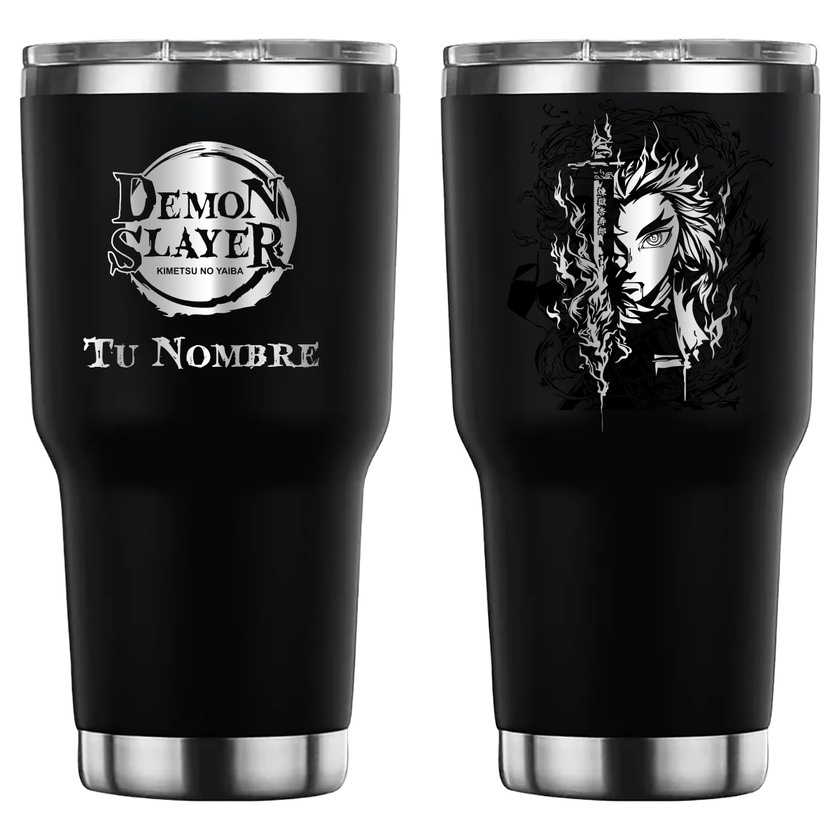 Termo personalizado con diseño de Demon Slayer - Rengoku, grabado láser