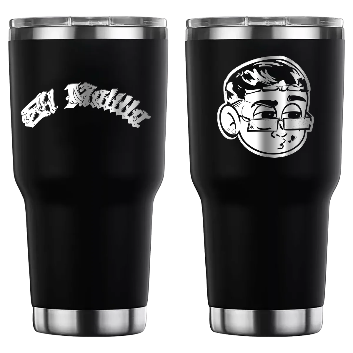 Termo personalizado con diseño de El Malilla, grabado láser