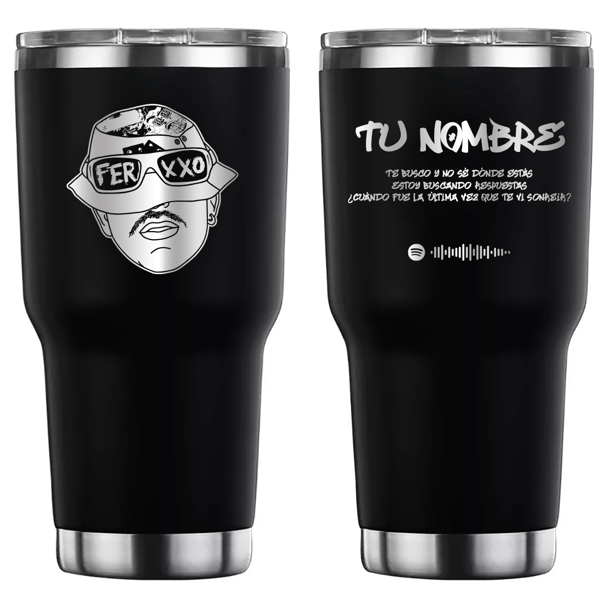 Termo personalizado con diseño de Feid (Ferxxo), grabado láser