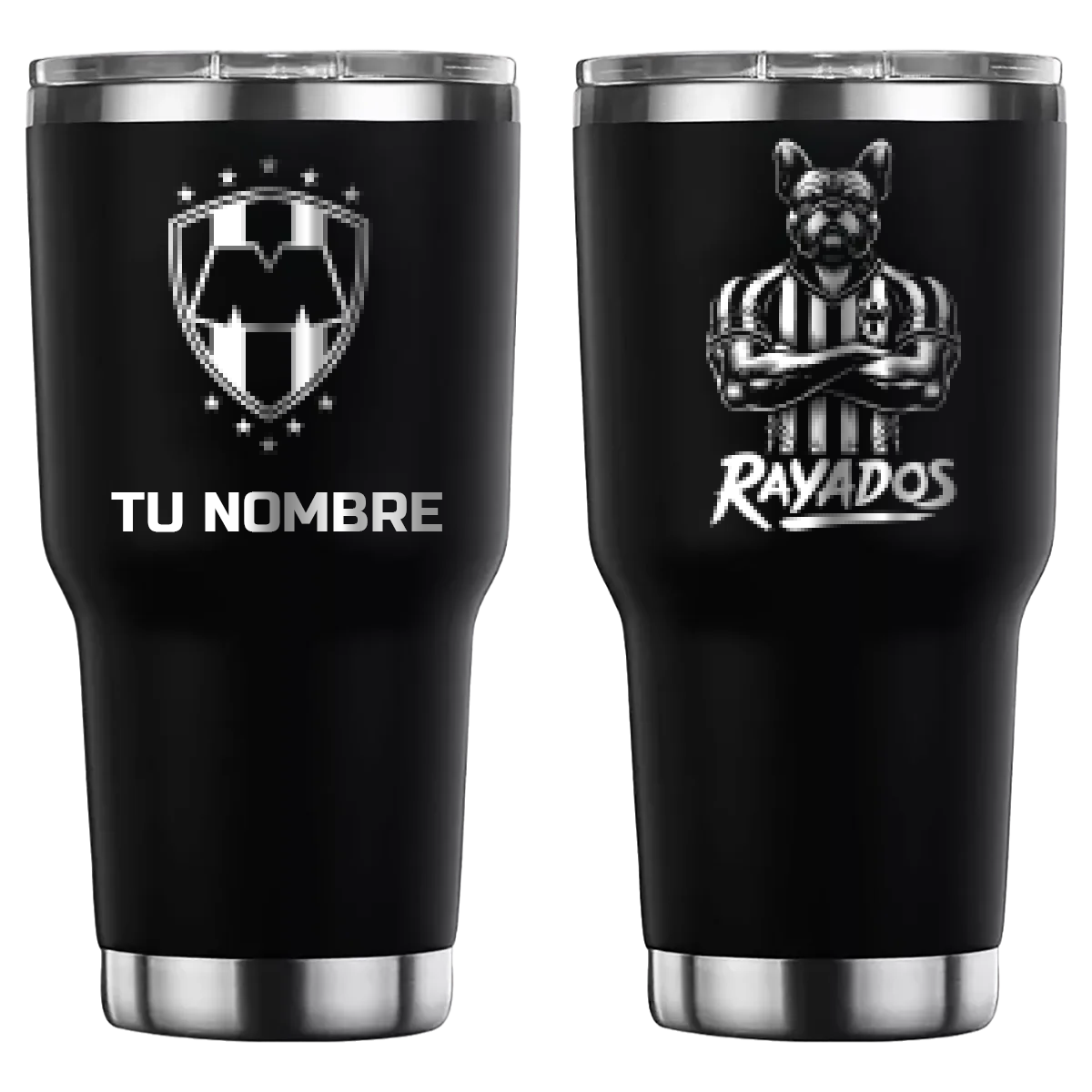 Termo personalizado con diseño de Monterrey, grabado láser