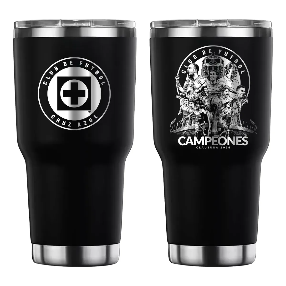 Termo personalizado con grabado láser de Cruz Azul Campeón