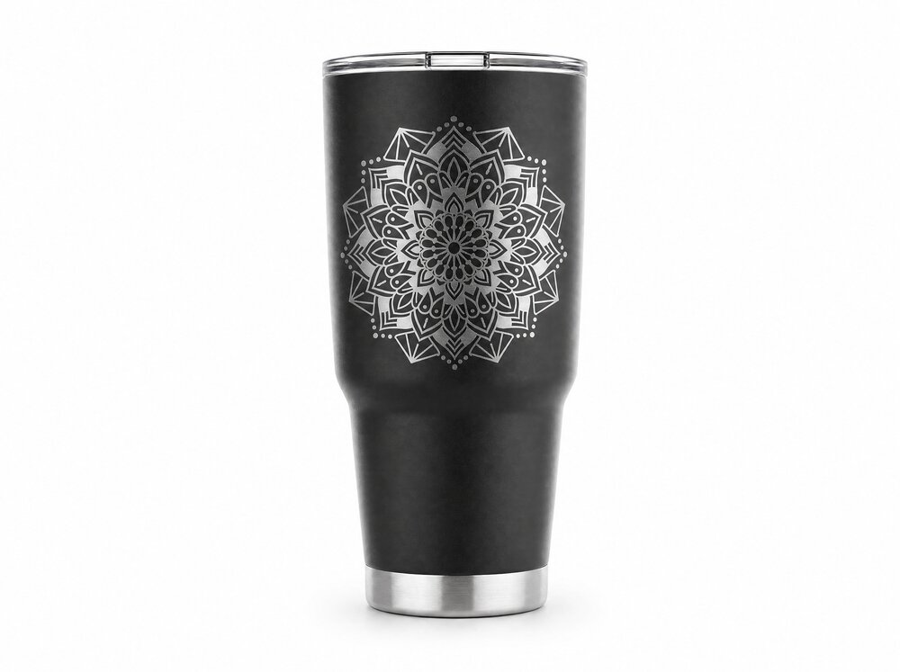 Termo personalizado 30oz con grabado láser de patron geométrico